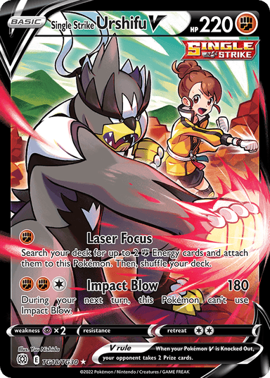 Carta Single Strike Urshifu V TG18/30 do set Brilliant Stars Trainer Gallery — Pokémon TCG | Bynx