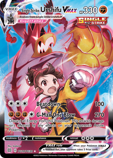 Carta Single Strike Urshifu VMAX TG19/30 do set Brilliant Stars Trainer Gallery — Pokémon TCG | Bynx