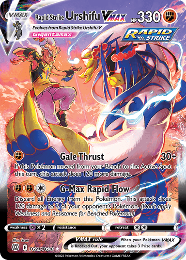 Carta Rapid Strike Urshifu VMAX TG21/30 do set Brilliant Stars Trainer Gallery — Pokémon TCG | Bynx