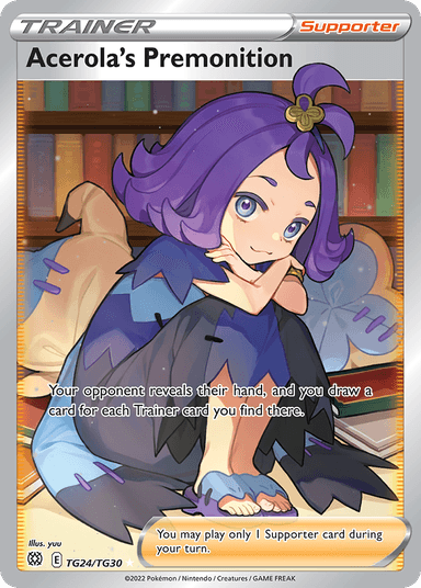 Carta Acerola's Premonition TG24/30 do set Brilliant Stars Trainer Gallery — Pokémon TCG | Bynx