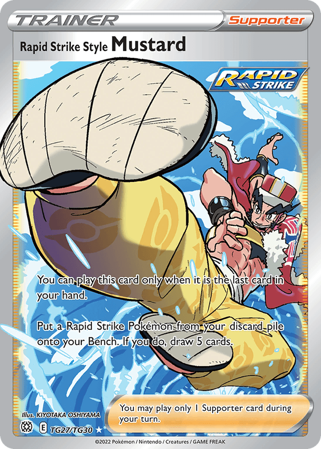 Carta Rapid Strike Style Mustard TG27/30 do set Brilliant Stars Trainer Gallery — Pokémon TCG | Bynx