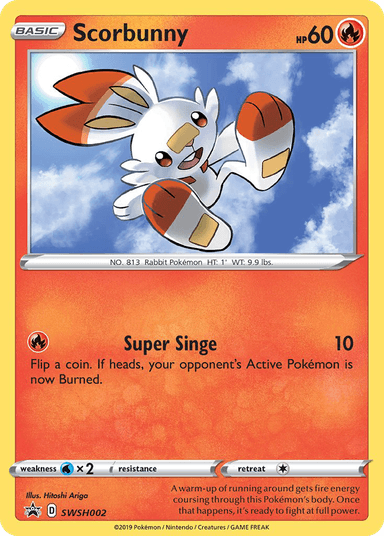 Carta Scorbunny SWSH002/307 do set SWSH Black Star Promos — Pokémon TCG | Bynx