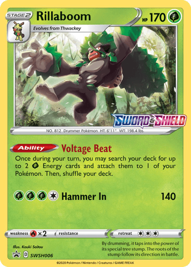 Carta Rillaboom SWSH006/307 do set SWSH Black Star Promos — Pokémon TCG | Bynx