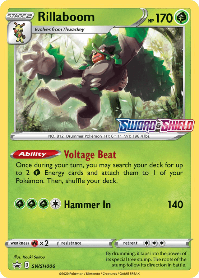 Carta Rillaboom SWSH006/307 do set SWSH Black Star Promos — Pokémon TCG | Bynx