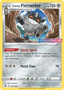 Galarian Perrserker SWSH008 — SWSH Black Star Promos