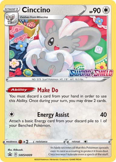 Carta Cinccino SWSH009/307 do set SWSH Black Star Promos — Pokémon TCG | Bynx