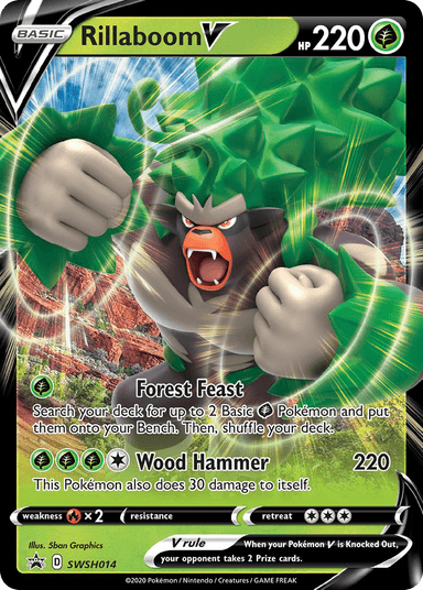 Carta Rillaboom V SWSH014/307 do set SWSH Black Star Promos — Pokémon TCG | Bynx