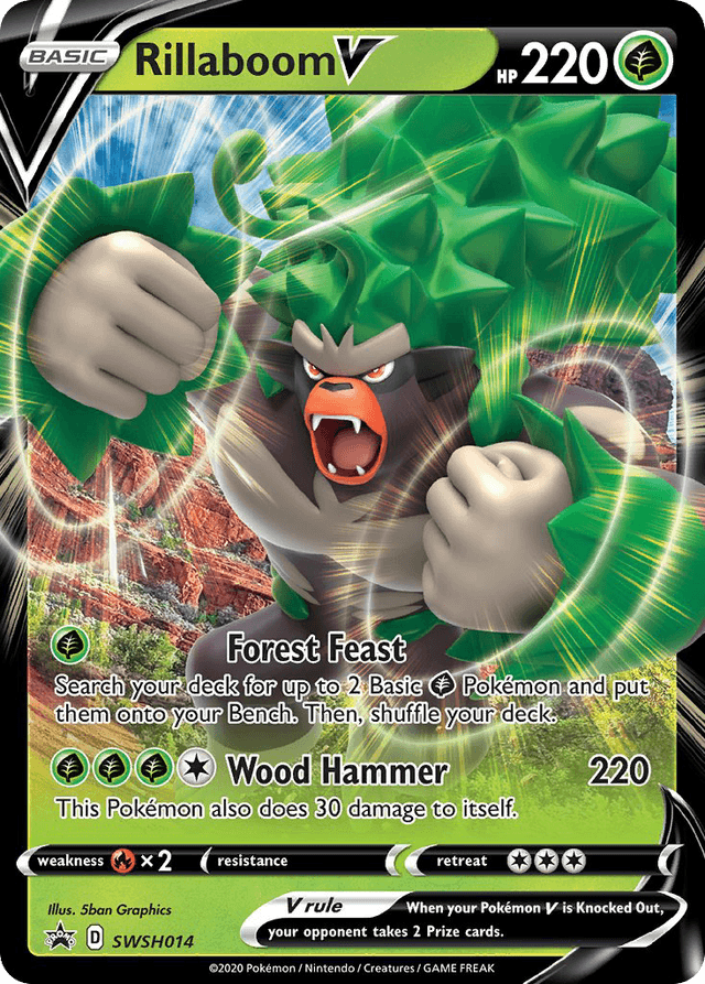 Carta Rillaboom V SWSH014/307 do set SWSH Black Star Promos — Pokémon TCG | Bynx