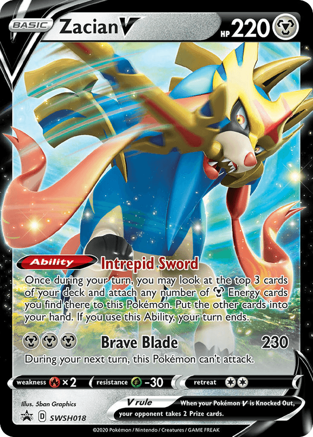 Carta Zacian V SWSH018/307 do set SWSH Black Star Promos — Pokémon TCG | Bynx