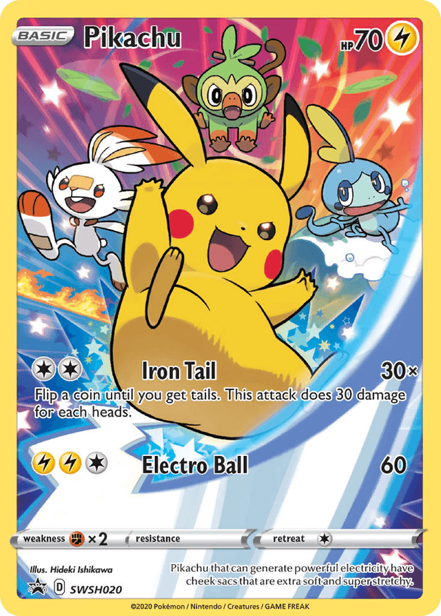 Carta Pikachu SWSH020/307 do set SWSH Black Star Promos — Pokémon TCG | Bynx