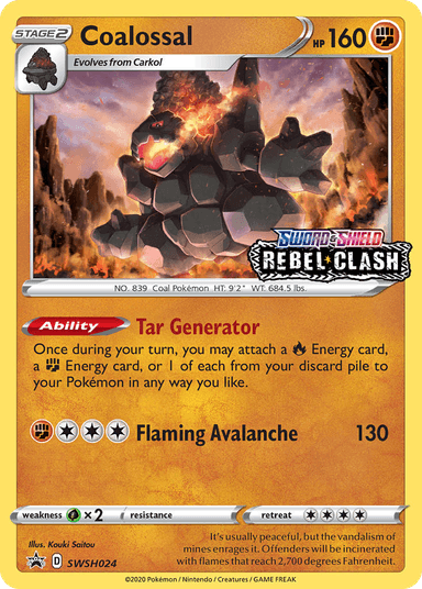Carta Coalossal SWSH024/307 do set SWSH Black Star Promos — Pokémon TCG | Bynx