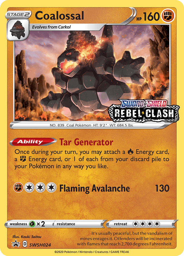 Carta Coalossal SWSH024/307 do set SWSH Black Star Promos — Pokémon TCG | Bynx