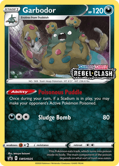 Carta Garbodor SWSH025/307 do set SWSH Black Star Promos — Pokémon TCG | Bynx