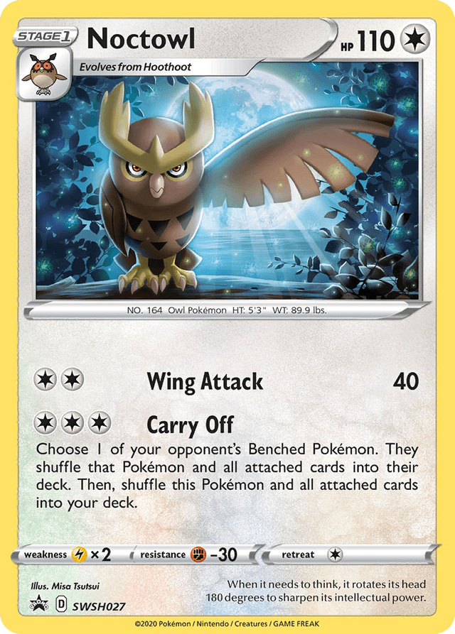 Carta Noctowl SWSH027/307 do set SWSH Black Star Promos — Pokémon TCG | Bynx