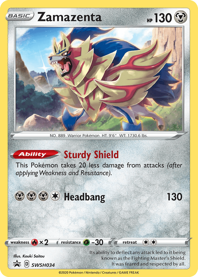 Carta Zamazenta SWSH034/307 do set SWSH Black Star Promos — Pokémon TCG | Bynx