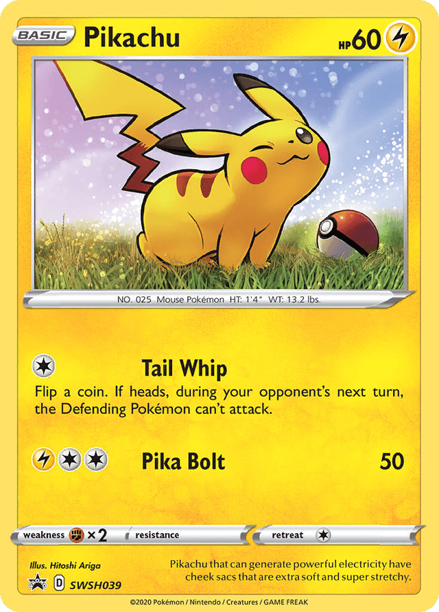 Carta Pikachu SWSH039/307 do set SWSH Black Star Promos — Pokémon TCG | Bynx