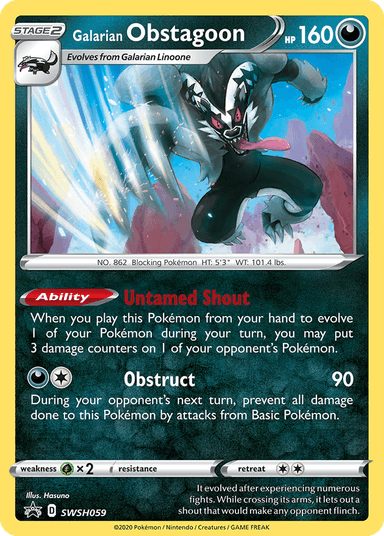 Carta Galarian Obstagoon SWSH059/307 do set SWSH Black Star Promos — Pokémon TCG | Bynx