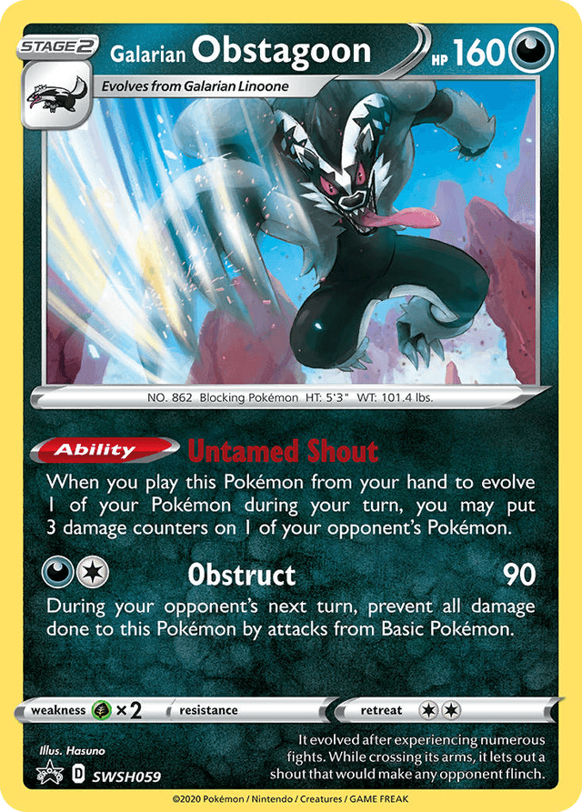 Carta Galarian Obstagoon SWSH059/307 do set SWSH Black Star Promos — Pokémon TCG | Bynx