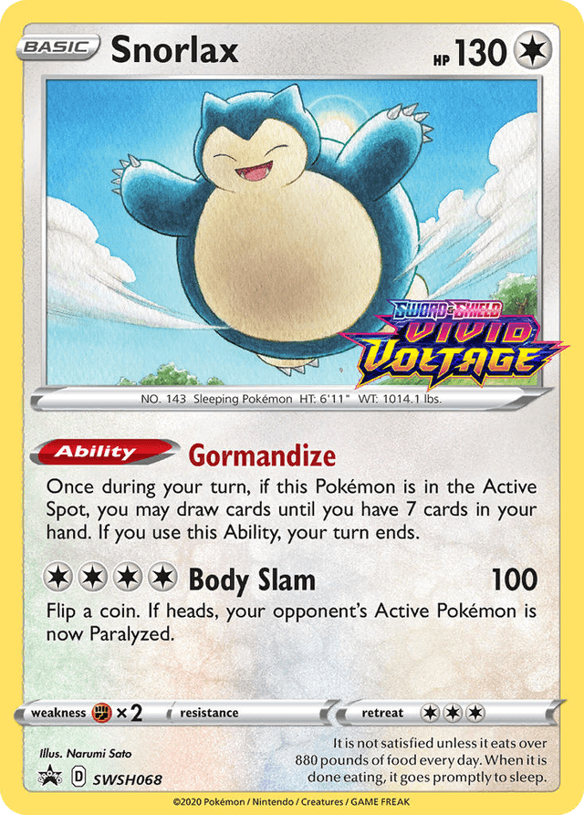 Carta Snorlax SWSH068/307 do set SWSH Black Star Promos — Pokémon TCG | Bynx