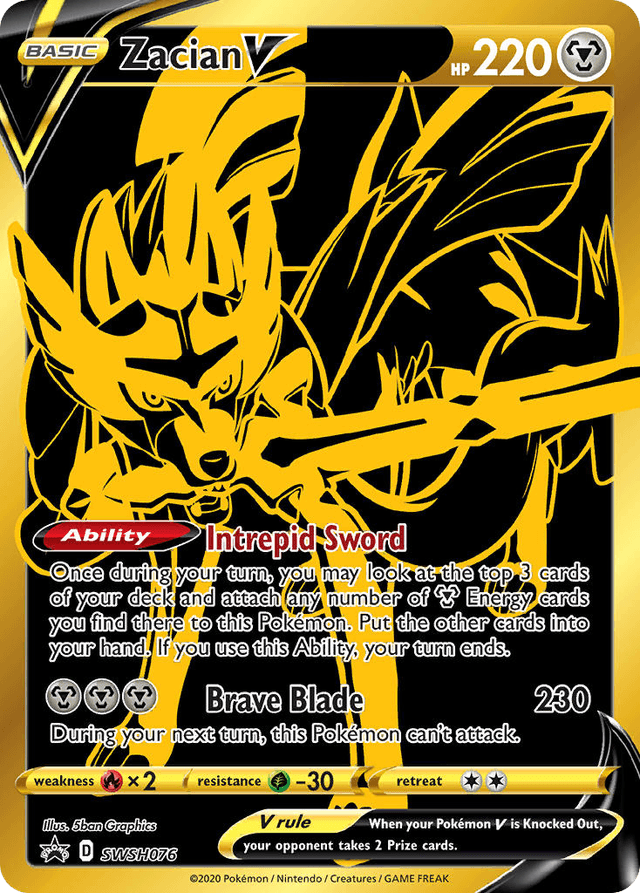 Carta Zacian V SWSH076/307 do set SWSH Black Star Promos — Pokémon TCG | Bynx
