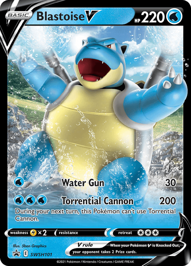 Carta Blastoise V SWSH101/307 do set SWSH Black Star Promos — Pokémon TCG | Bynx