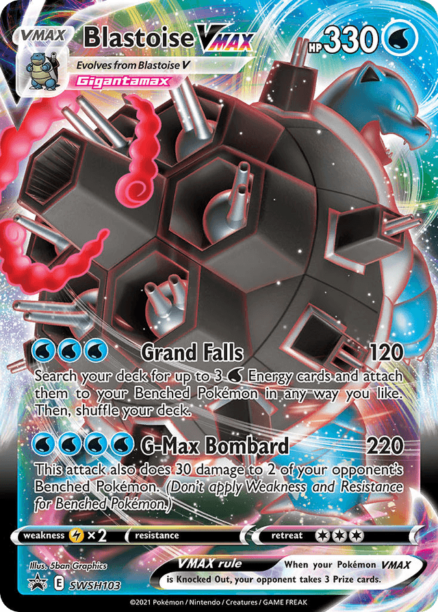 Carta Blastoise VMAX SWSH103/307 do set SWSH Black Star Promos — Pokémon TCG | Bynx
