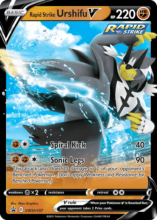 Carta Rapid Strike Urshifu V SWSH107/307 do set SWSH Black Star Promos — Pokémon TCG | Bynx
