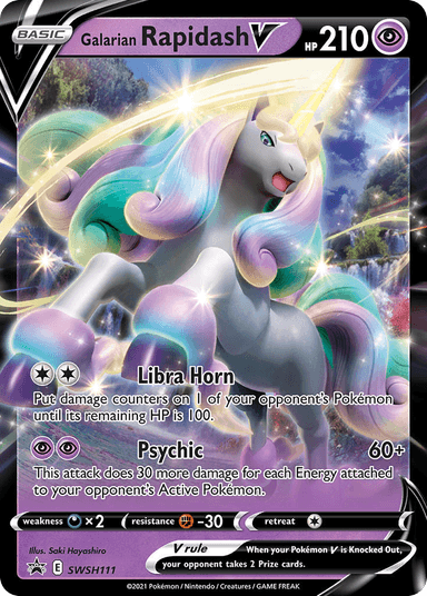 Carta Galarian Rapidash V SWSH111/307 do set SWSH Black Star Promos — Pokémon TCG | Bynx
