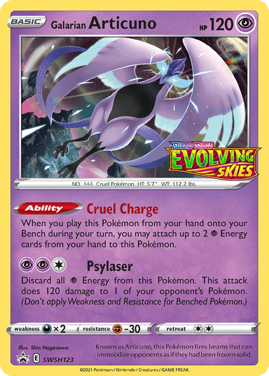 Carta Galarian Articuno SWSH123/307 do set SWSH Black Star Promos — Pokémon TCG | Bynx