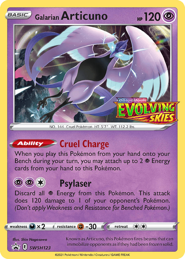 Carta Galarian Articuno SWSH123/307 do set SWSH Black Star Promos — Pokémon TCG | Bynx