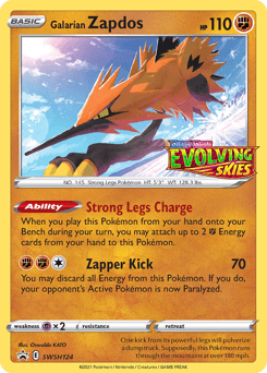 Galarian Zapdos SWSH124 — SWSH Black Star Promos