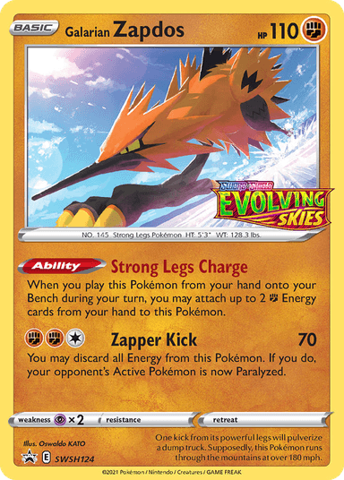 Carta Galarian Zapdos SWSH124/307 do set SWSH Black Star Promos — Pokémon TCG | Bynx