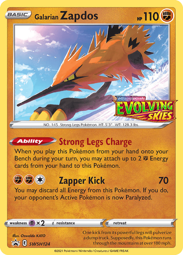 Carta Galarian Zapdos SWSH124/307 do set SWSH Black Star Promos — Pokémon TCG | Bynx