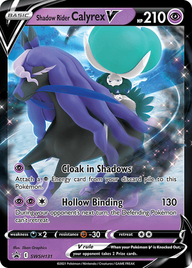 Carta Shadow Rider Calyrex V SWSH131/307 do set SWSH Black Star Promos — Pokémon TCG | Bynx