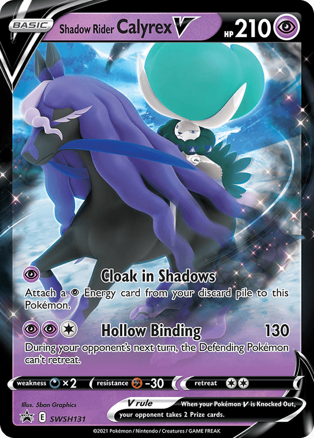 Carta Shadow Rider Calyrex V SWSH131/307 do set SWSH Black Star Promos — Pokémon TCG | Bynx