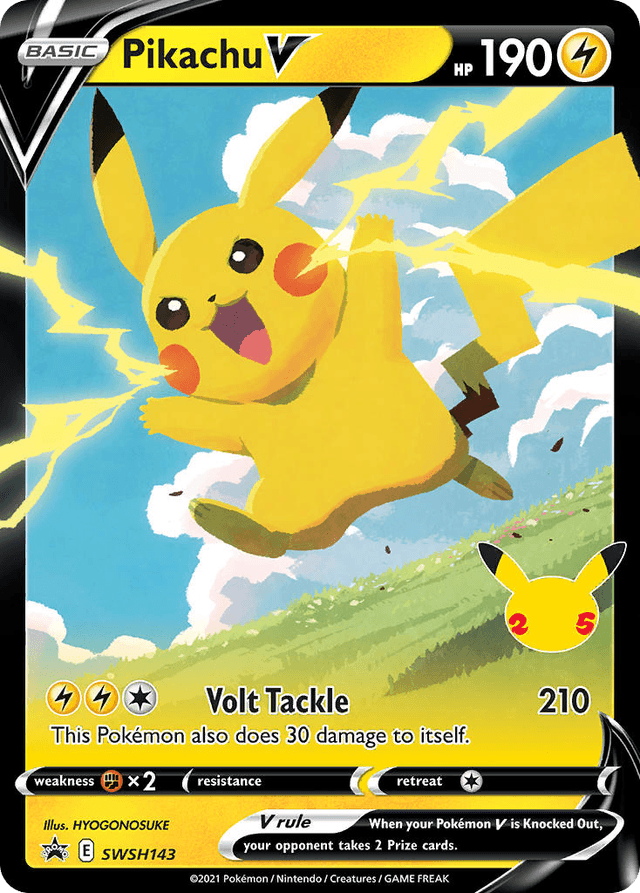 Carta Pikachu V SWSH143/307 do set SWSH Black Star Promos — Pokémon TCG | Bynx