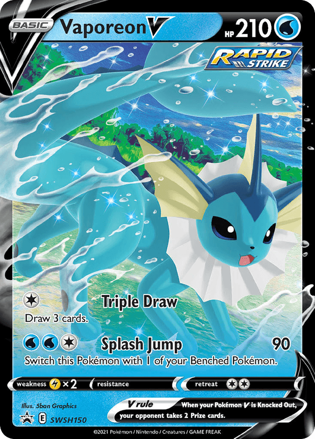 Carta Vaporeon V SWSH150/307 do set SWSH Black Star Promos — Pokémon TCG | Bynx