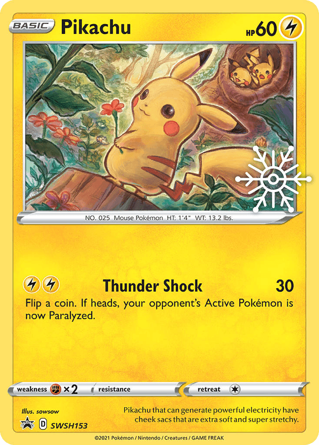 Carta Pikachu SWSH153/307 do set SWSH Black Star Promos — Pokémon TCG | Bynx