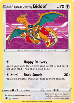 Carta Special Delivery Bidoof SWSH177 do set SWSH Black Star Promos — Pokémon TCG | Bynx