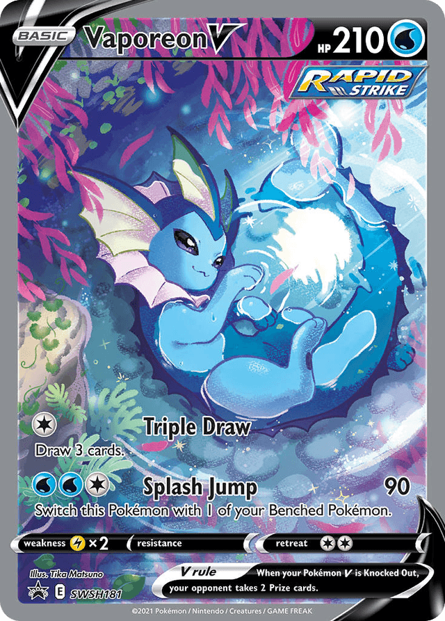 Carta Vaporeon V SWSH181/307 do set SWSH Black Star Promos — Pokémon TCG | Bynx