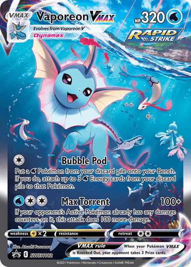 Carta Vaporeon VMAX SWSH182/307 do set SWSH Black Star Promos — Pokémon TCG | Bynx