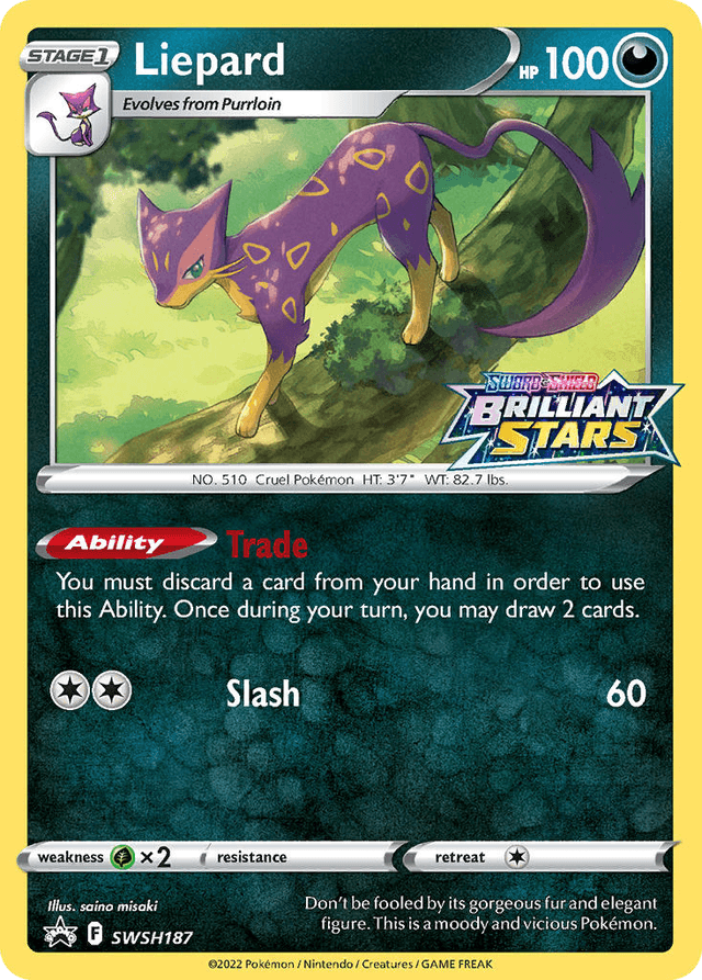 Carta Liepard SWSH187/307 do set SWSH Black Star Promos — Pokémon TCG | Bynx