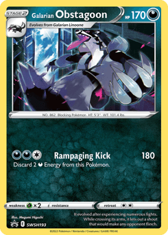 Galarian Obstagoon SWSH193 — SWSH Black Star Promos