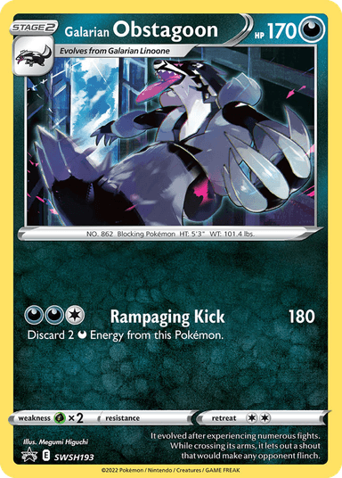 Carta Galarian Obstagoon SWSH193/307 do set SWSH Black Star Promos — Pokémon TCG | Bynx