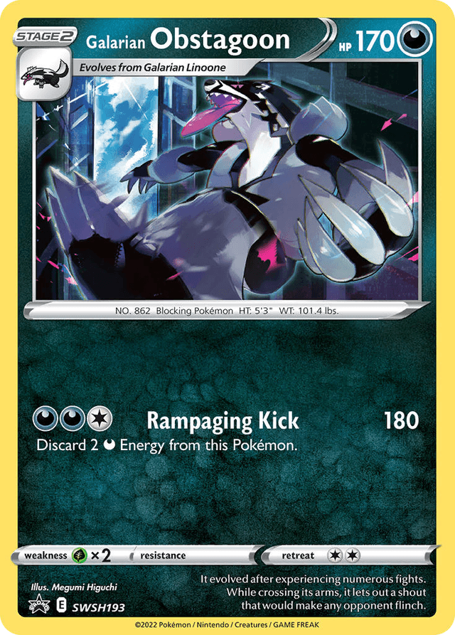Carta Galarian Obstagoon SWSH193/307 do set SWSH Black Star Promos — Pokémon TCG | Bynx