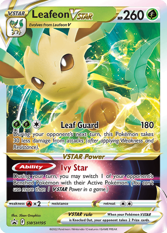 Carta Leafeon VSTAR SWSH195/307 do set SWSH Black Star Promos — Pokémon TCG | Bynx