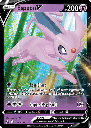 Carta Espeon V SWSH201/307 do set SWSH Black Star Promos — Pokémon TCG | Bynx