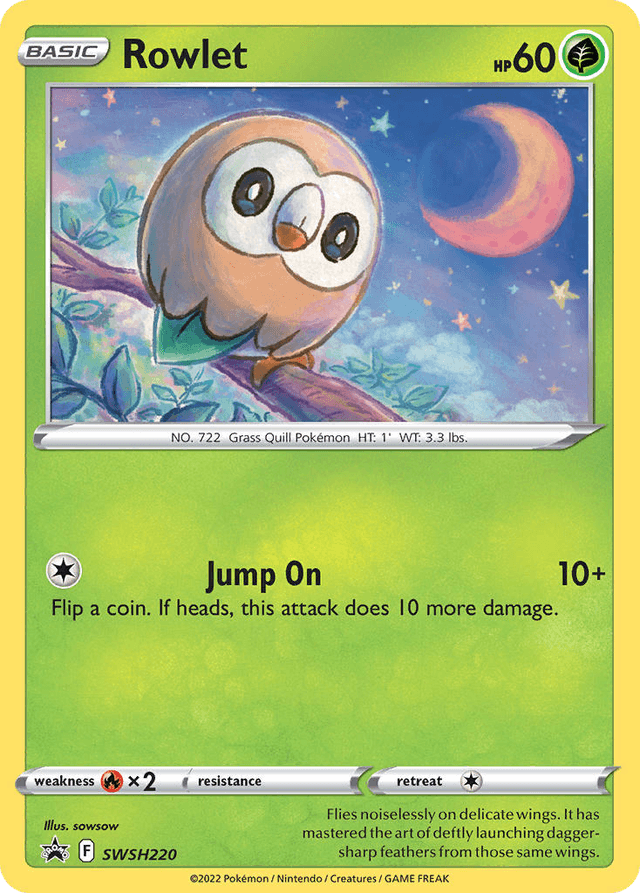 Carta Rowlet SWSH220/307 do set SWSH Black Star Promos — Pokémon TCG | Bynx