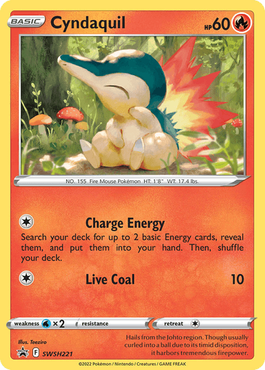 Carta Cyndaquil SWSH221/307 do set SWSH Black Star Promos — Pokémon TCG | Bynx