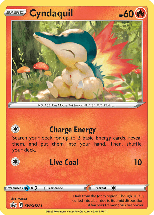 Carta Cyndaquil SWSH221/307 do set SWSH Black Star Promos — Pokémon TCG | Bynx